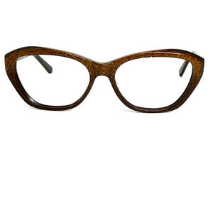 Zenni 2025425 Cat Eye Eyeglasses Frame Brown Glitter H18750